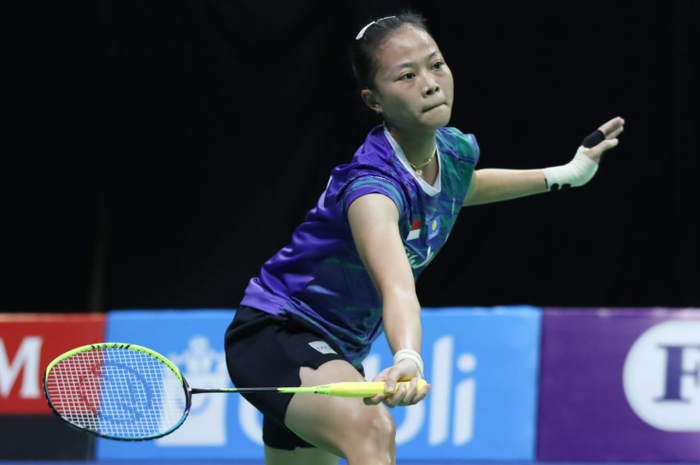 Pemain tunggal putri Indonesia, Fitriani, ketika beraksi dalam babak penyisihan PBSI Home Tournament pada Rabu (22/7/2020).