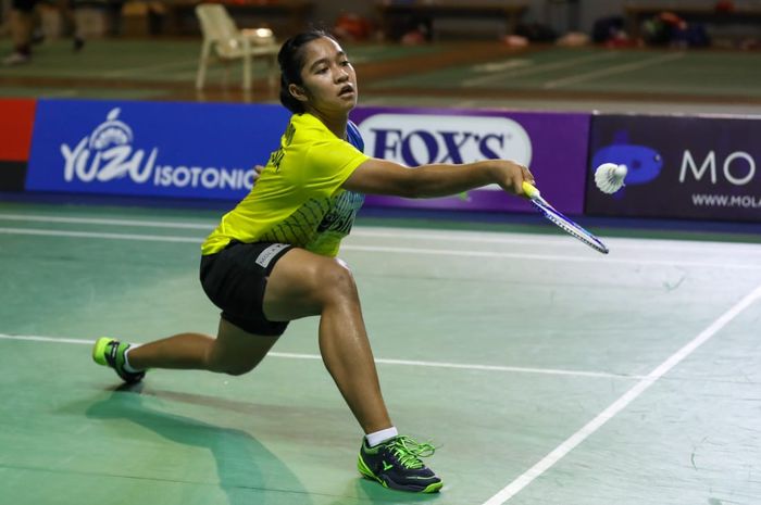  Pemain tunggal putri Indonesia, Asti Dwi Widyaningrum saat beraksi di PBSI Home Tournament, Hall Pelatnas Cipayung, Jakarta Timur, Rabu (22/7/2020).