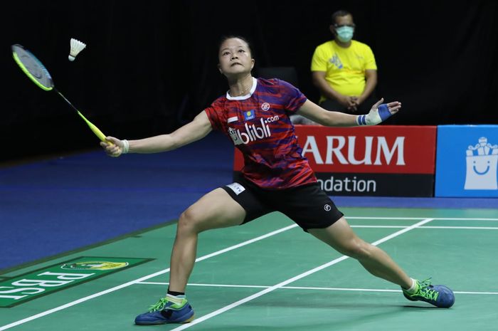 Pebulu tangkis tunggal putri, Fitriani pada penentuan juara Grup P di pelatnas Cipayung, Jakarta, Kamis (23/7/2020).