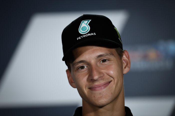 Pembalap Petronas Yamaha SRT, Fabio Quartararo, pada konferensi pers jelang MotoGP Andalusia 2020, Kamis (23/7/2020).