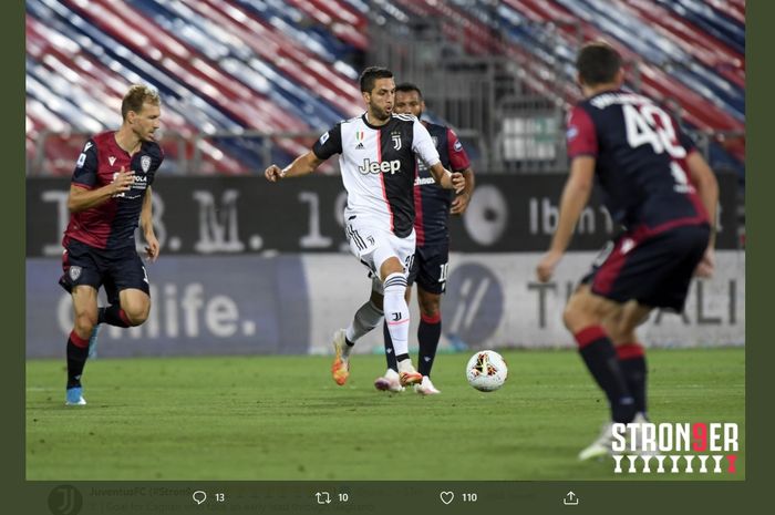 Juventus tertinggal dua gol saat menghadapi Cagliari pada laga pekan ke-37 Liga Italia, Rabu (29/7/2020) waktu setempat atau Kamis dini hari WIB.