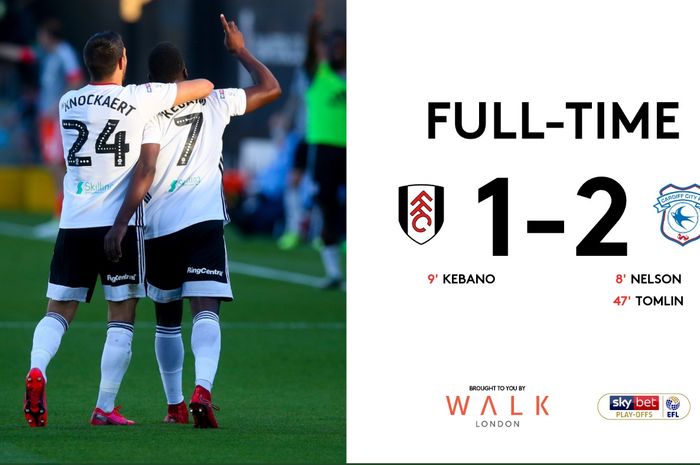 Fulham lolos ke final play-off promosi ke Premier League 2020-2021 kendati kalah 1-2 dari Cardiff City pada leg kedua semifinal, Kamis (30/7/2020) di Craven Cottage.