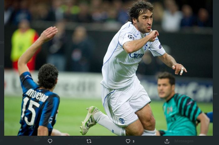 Raul Gonzalez menjadi bintang kemenangan Schalke atas Inter Milan di Liga Champions 2010-2011.