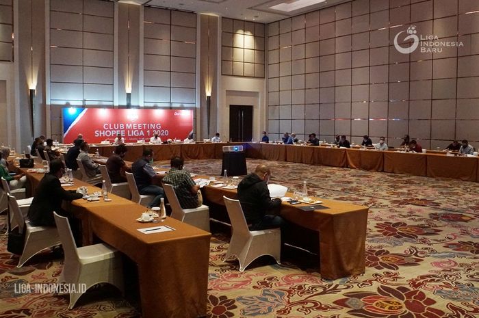 Manager meeting yang digelar PT Liga Indonesia Baru bersama perwakilan klub Liga 1 2020 di Hotel Fairmont, Jakarta (7/8/2020). 