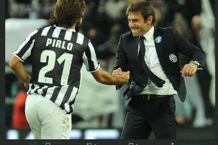 Antonio Conte dan Andrea Pirlo saat masih di Juventus.