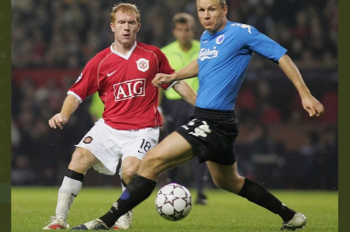 Momen duel Manchester United dan Kobenhavn pada ajang Liga Champions 2006-2007 di Old Trafford dalam fase grup.