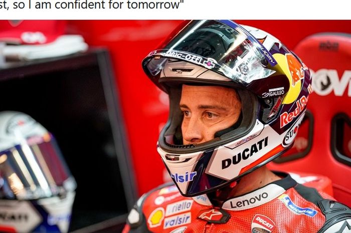 Pembalap Ducati, Andrea Dovizioso, di sela-sela hari pertama seri balap MotoGP Austria yang berlangsung di Red Bull Ring, 14 Agustus 2020.