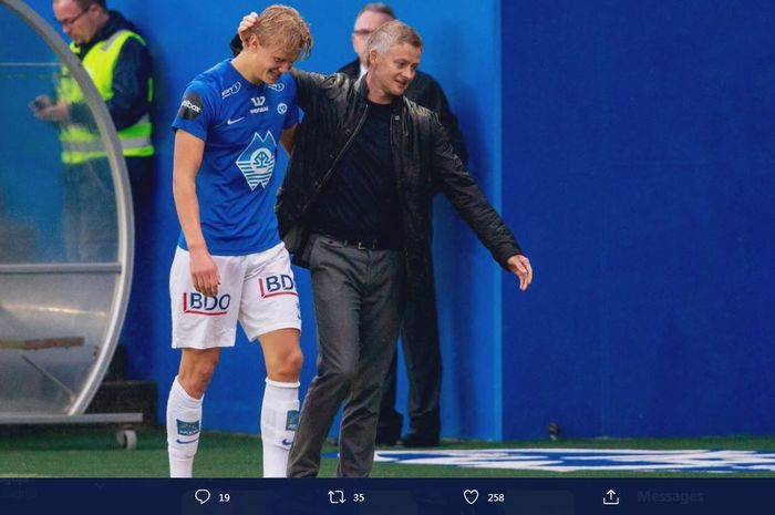 Erling Haaland saat masih menjadi anak asuh Ole Gunnar Solskjaer di Molde.