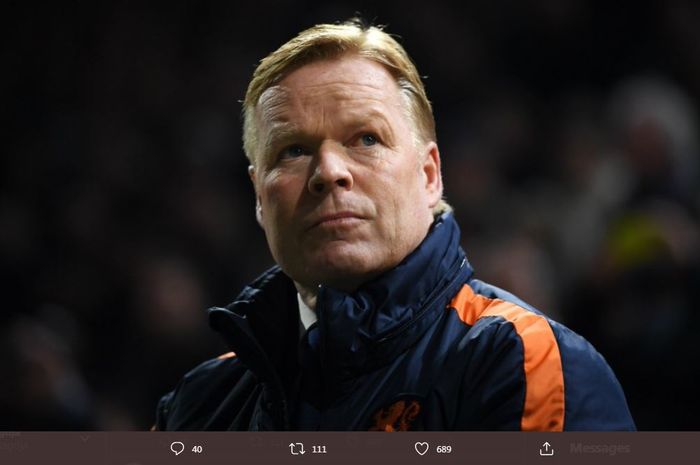 Ronald Koeman, mantan pelatih Belanda yang kini menangani Barcelona.