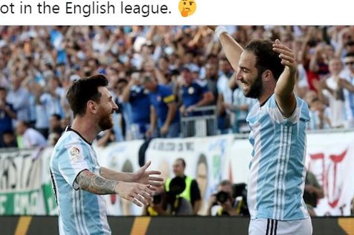 Eks striker Chelsea yang kini berseragam Juventus, Gonzalo Higuain, memberi peringatan kepada rekannya di timnas Argentina yang merupakan megabintang Barcelona, Lionel Messi, soal bek-bek Liga Inggris.