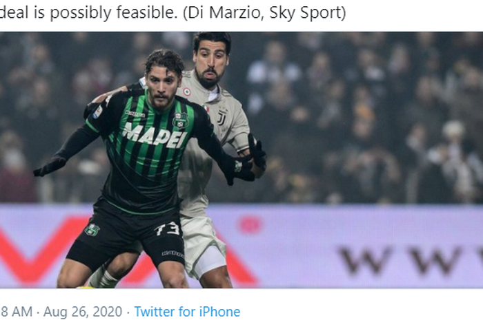 Gelandang Sassuolo, Manuel Locatelli.