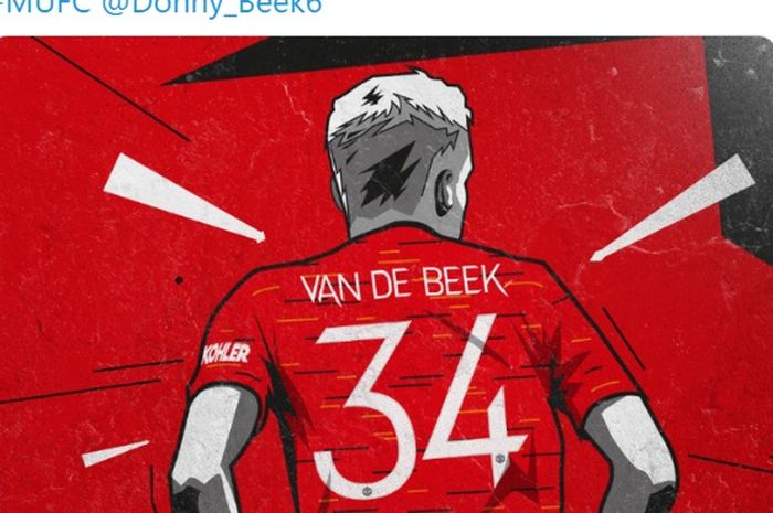 Donny van de Beek secara resmi akan mengenakan jersey dengan nomor punggung 34 di Manchester United. 