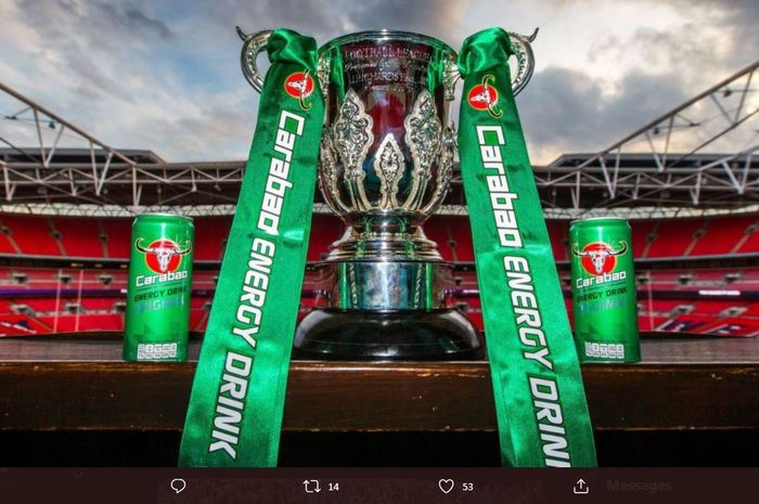 Trofi juara Piala Liga Inggris atau Carabao Cup. Ajang pembuktian bagi pemain Indonesia yang jadi pelapis di klub Inggris. 