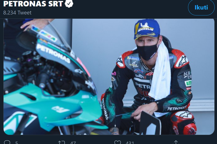 Pembalap Petronas Yamaha SRT, Fabio Quartararo. 