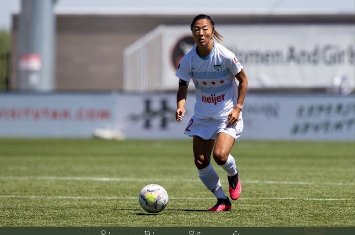 Striker timnas putri Jepang, Yuki Nagasato.