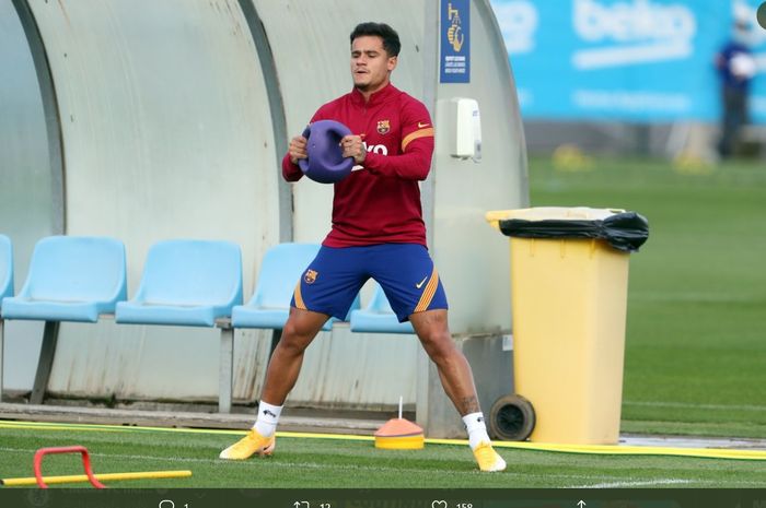 Momen Philippe Coutinho jalani latihan pra-musim bersama Barcelona secara mandiri usai jalani masa peminjamand di Bayern Muenchen.