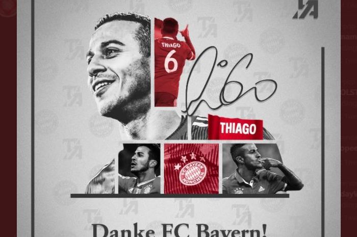 Thiago Alcantara mengucapkan perpisahan kepada Bayern Muenchen.