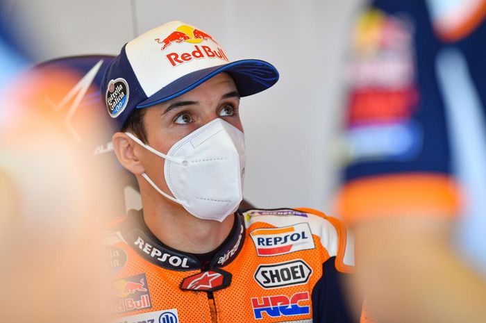 Pembalap Repsol Honda, Alex Marquez, pada seri balap MotoGP Emilia Romagna di Sirkuit Misano.