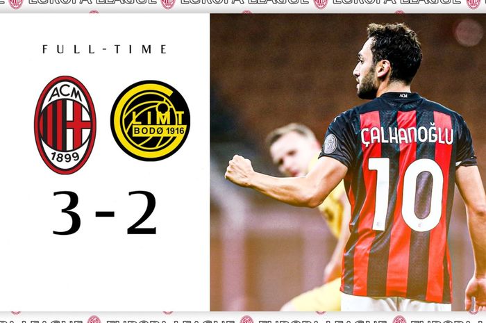 Hakan Calhanoglu, tampil brilian membawa AC Milan menang 3-2 atas Bodo/Glimt di babak kualifikasi III Liga Europa, Kamis (24/9/2020) di San Siro.