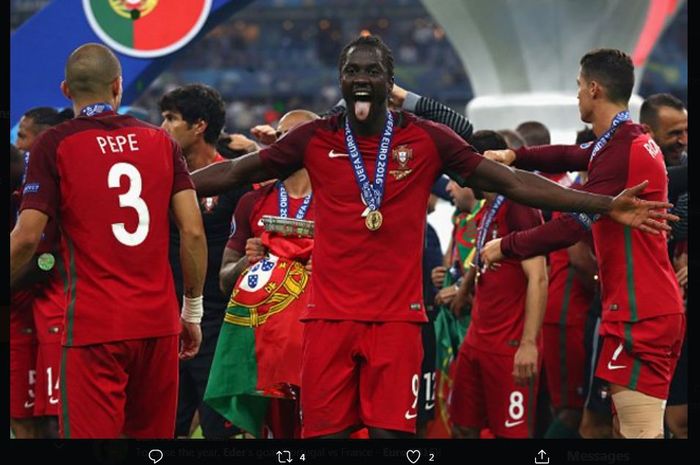 Eder, pahlawan kemenangan timnas Portugal atas timnas Prancis di final Euro 2016.