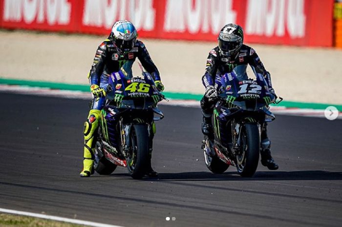 Dua pembalap Monster Energy Yamaha,  Valentino Rossi dan Maverick Vinales, siap gaspol di MotoGP Prancis 2020.