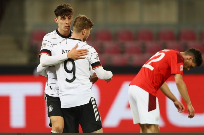 Kai Havertz dan Timo Werner menjadi bintang dalam laga Jerman vs Swiss di UEFA Nations League, Selasa (13/10/2020) di Koeln.