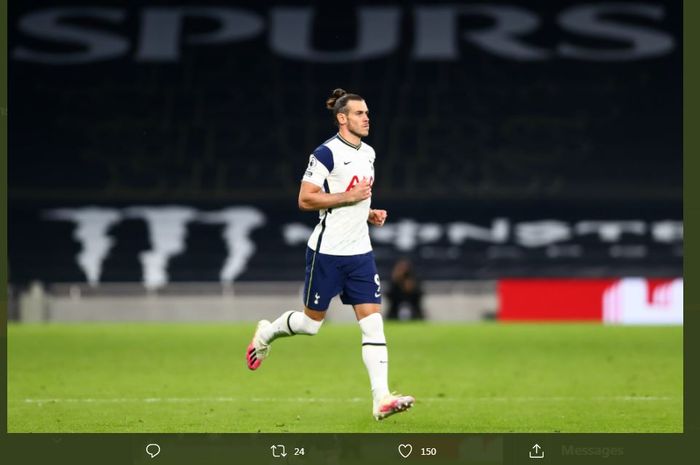 Gareth Bale masuk menggantikan Steven Bergwijn dalam laga Tottenham Hotspur vs West Ham United, 18 Oktober 2020.