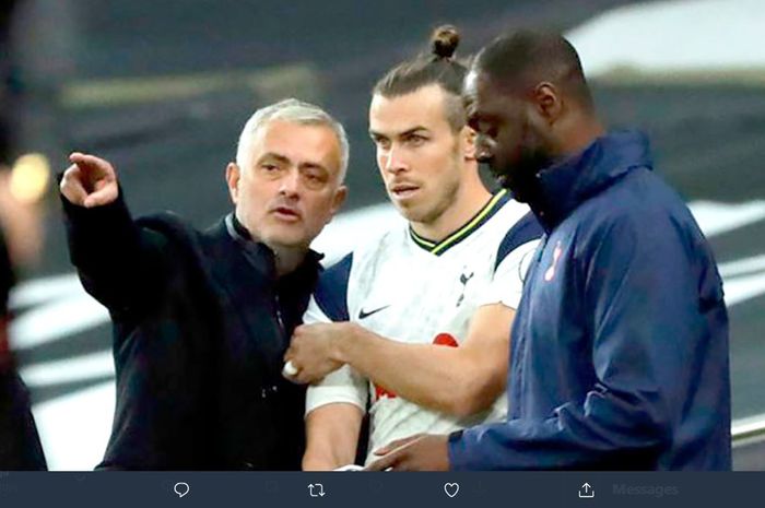 Gareth Bale dimasukkan pelatih Jose Mourinho sebagai pemain pengganti dalam duel Tottenham Hotspur kontra West Ham United.