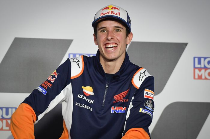 Pembalap Repsol Honda, Alex Marquez, pada konferensi pers jelang MotoGP Teruel, Kamis (22/10/2020).