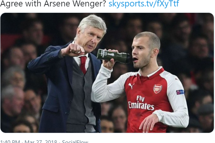 Jack Wilshere (kanan) dan Arsene Wenger saat masih membela Arsenal.