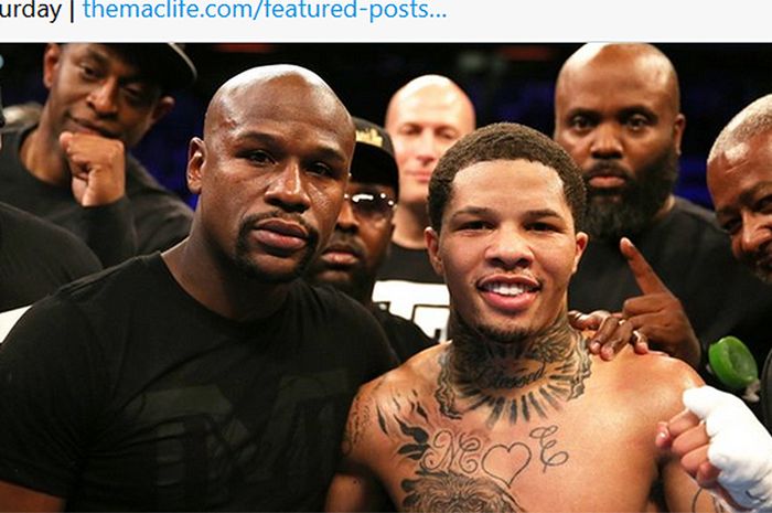 Mantan petinju, Floyd Mayweather Jr. (kiri), bersama petinju besutannya, Gervonta Davis.