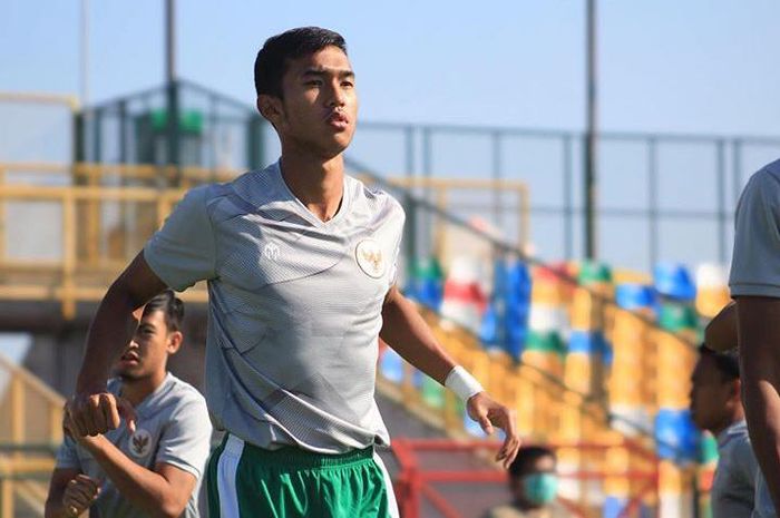 timnas U-19 Indonesia, Muhammad Fadhil Adhitya Aksah sedang menjalani latihan