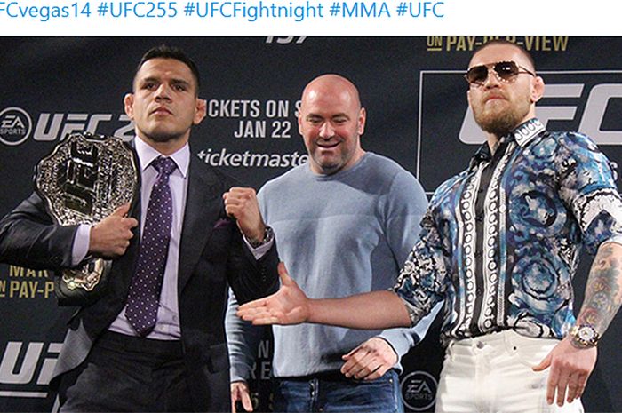 Rafael dos Anjos (kiri) dan Conor McGregor (kanan) pernah direncanakan untuk saling berhadapan pada Maret 2016 dalam event UFC 149.