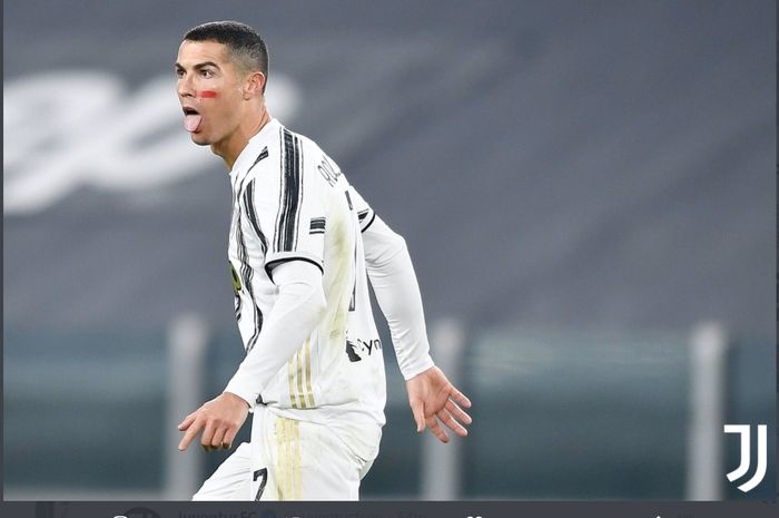 Cristiano Ronaldo, memborong dua gol dalam laga Juventus-Cagliari di Liga Italia, Sabtu (21/11/2020) di Allianz Stadium Turin.