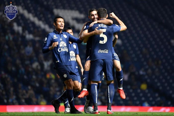 Aksi Buriram United di Liga Thailand 2020.