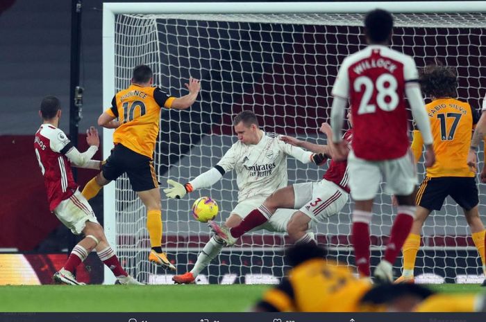 David Luiz membuat Raul Jimenez pingsan dan dilarikan ke rumah sakit, sementara Arsenal harus hancur di tangan Wolverhampton Wanderers.