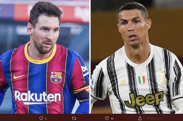 Lionel Messi dan Cristiano Ronaldo, siap bertarung dalam duel Barcelona vs Juventus di Liga Champions, 8 Desember 2020.