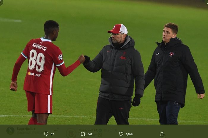 Billy Koumetio sah menjadi pemain termuda Liverpool di Liga Champions usai tampil melawan Midtjylland