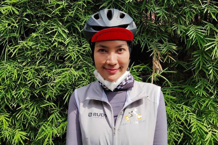 Steffy saat ditemui Grid.ID di kawasan Antasari, Jakarta Selatan usai bersepeda