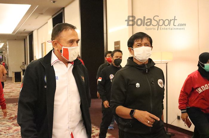 Ketua Umum PSSI, Mochamad Iriawan, ketika menyambut kedatangan Indra Sjafri ke Tanah Air setelah memantau timnas U-19 Indonesia di Kroasia, 27 Oktober 2020
