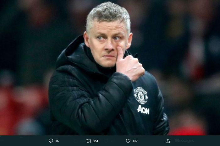 Reaksi pelatih Manchester United, Ole Gunnar Solskjaer.