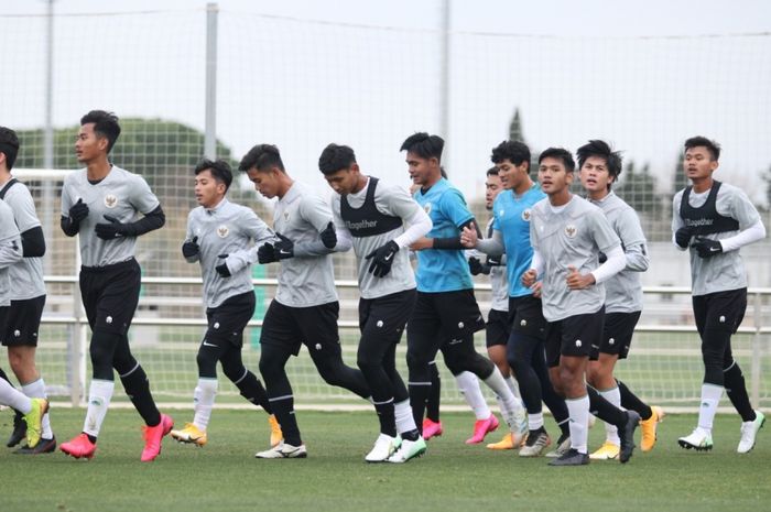 Skuad Timnas U-19 Indonesia saat menjalani Pemusatan latihan (TC) di Spanyol.