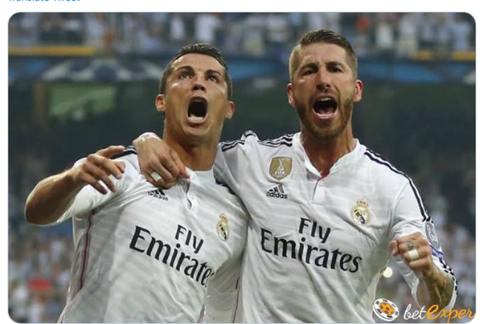 Sergio Ramos (kanan) dan Cristiano Ronaldo saat masih sama-sama memperkuat Real Madrid.