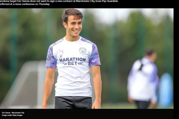 Eric Garcia ketika berlatih di Manchester City.