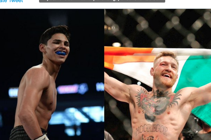 Juara kelas ringan interim WBC, Ryan Garcia (kiri) dan bintang UFC, Conor McGregor (kanan)