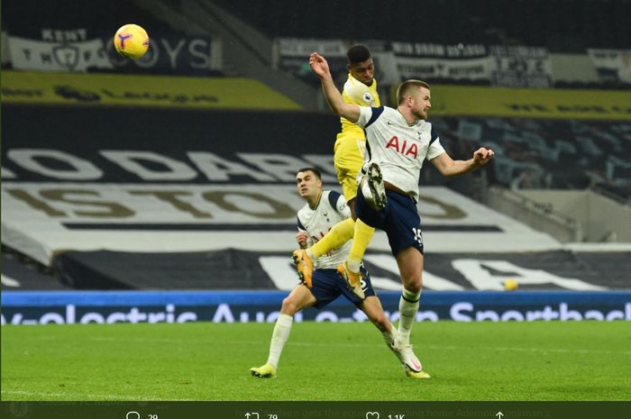 Tottenham Hotspur harus puas bermain imbang 1-1 melawan Fulham di Tottenham Hotspur Stadium pada laga pekan ke-18 Liga Inggris 2020-2021.