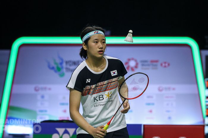 Pemain tunggal putri Korea Selatan, An Se-young, saat menjalani laga perempat final Thailand Open I 2021 di Impact Arena, Bangkok, Thailand, Jumat (15/1/2021).