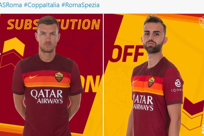 AS Roma melakukan kesalahan pergantian pemain di babak 16 besar Coppa Italia, Rabu (20/1/2021) dini hari WIB.