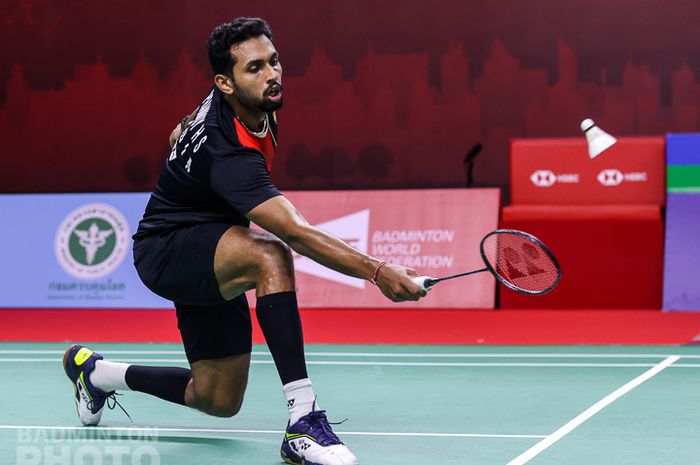 Aksi Prannoy HS pada babak pertama Thailand Open II 20221, Rabu (21/1/2021)