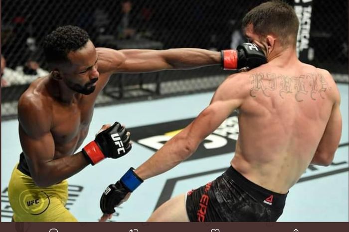 Adik Dewa Perang, Deiveson Figueiredo, Francisco Figueiredo (kiri) saat beraksi di panggung UFC.